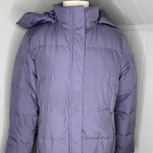 L.L. Bean Purple Down Filled Long Puffer Coat Womens Large - Picture 2 of 10